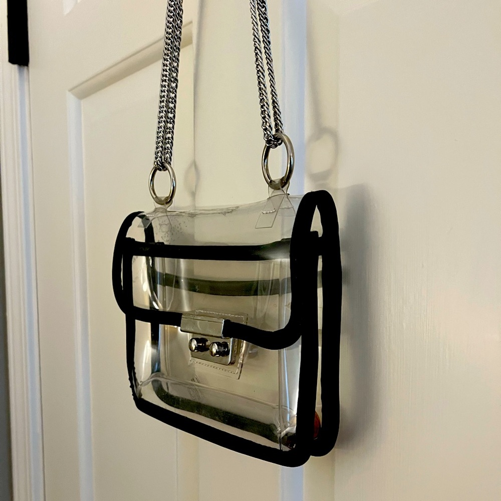 Transparent Crossbody Bag with Black Trim